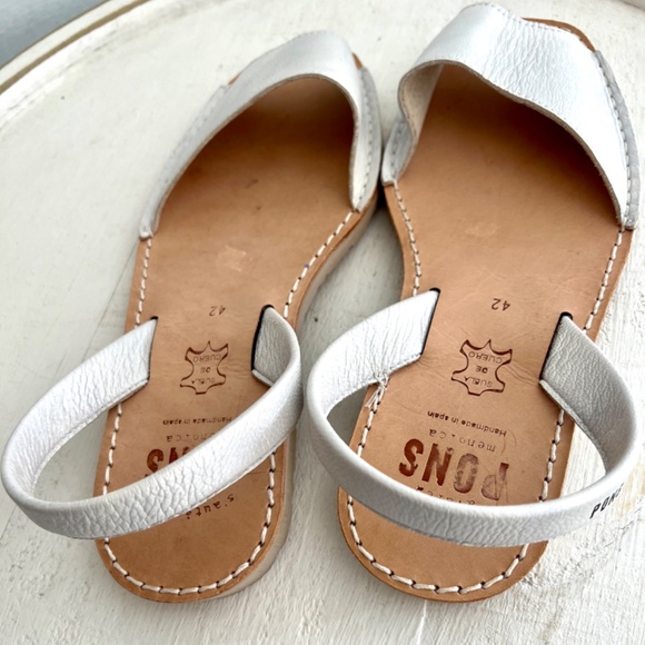 PONS Avarca Classic Leather Sandals in Metallic Bone, Off White - 42/ U.S. 12 - Picture 3 of 11